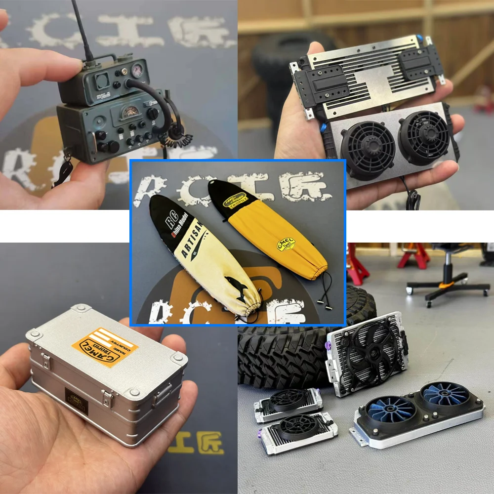 

Simulated Radio Water Tank Cooling Anti-skid Plate Decoration for 1/10 RC Crawler Car Traxxas TRX4 Defender AXIAL SCX10 RC4WD