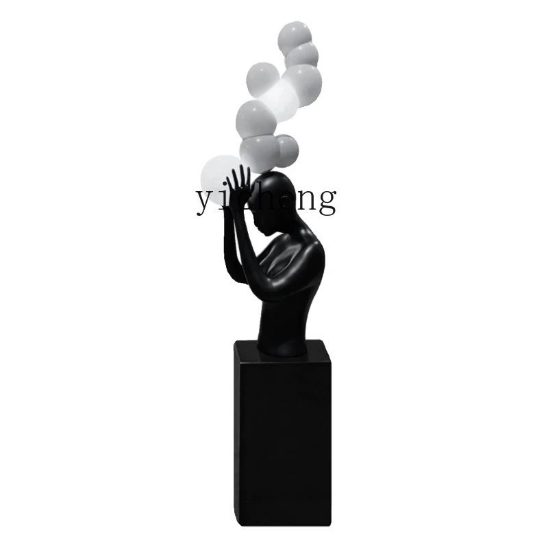 TQH humanoid sculpture ball-holding floor ornament hotel lobby exhibition hall large abstract creative soft decoration ornament