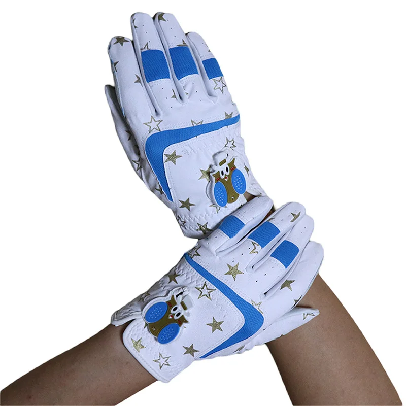 Kids Golf Gloves for Boys Girls Star Heart Print Anti Slip Gloves for Left Hand Right Hand