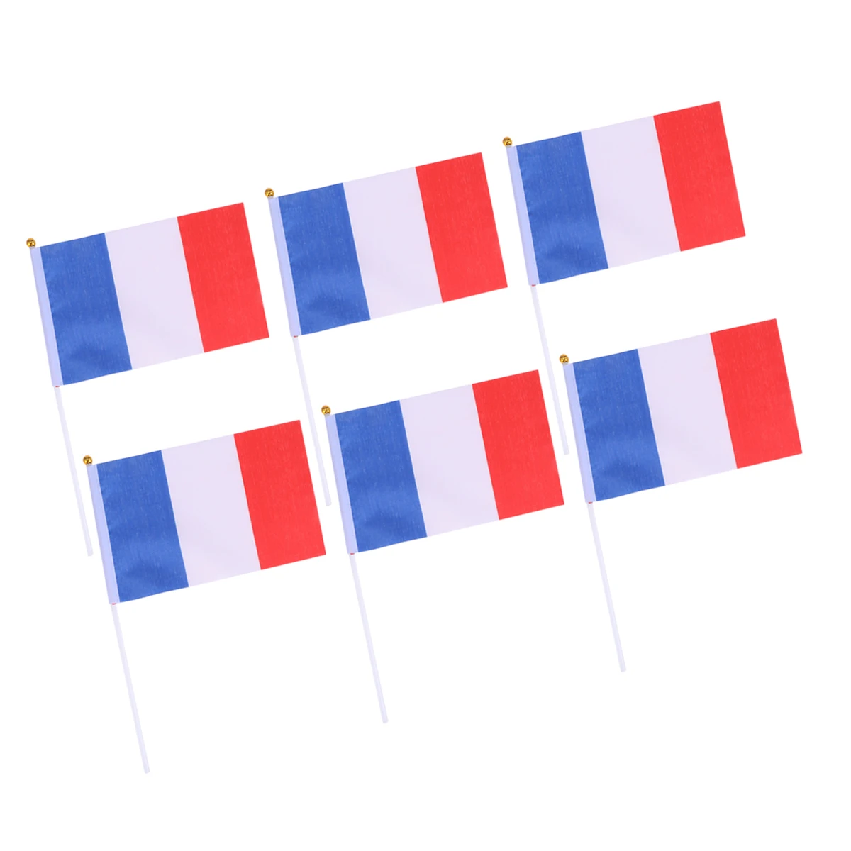 

20pcs Hand Waving Flags France Stick Hand Held Stick Flags Polyester Sports Events Party Decorations French