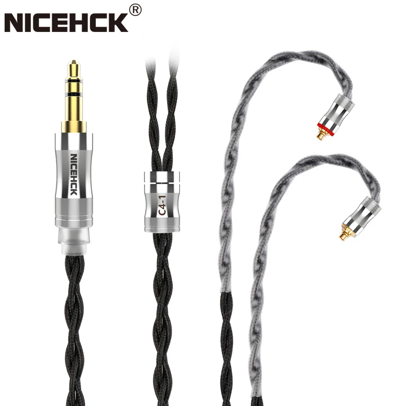 NiceHCK C4-1 Cable 6N UPOCC Copper Silver Plated 3.5/2.5/4.4mm MMCX/2Pin/QDC For KXXS Kanas LZ A7 TANCHJIM NX7MK3/EBX21