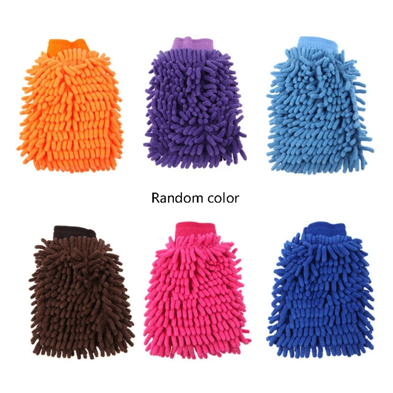 Car Wash Glove Chenille Coral Soft Microfiber Clean Towel Cloth Mitt Lint Free Wax Detailing Auto Cleaning Tools Brush