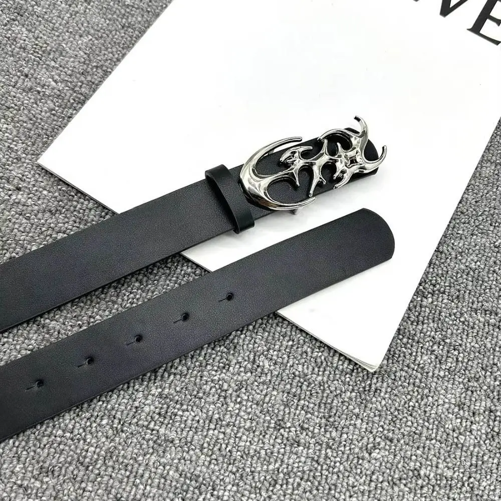 حزام بانك كاجوال متعدد الاستخدامات من البولي يوريثان، حزام جلدي على شكل خاص، حزام جينز قابل للتعديل للجنسين #4