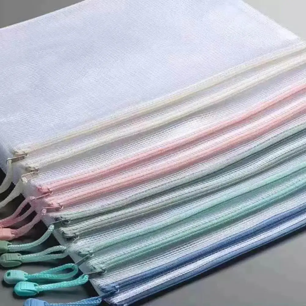 

Exam Stationery Bag Waterproof Plastic Wear-resistant Thickened Supplies Bag Government Size Office Zipper Document A4 Stud S1W5