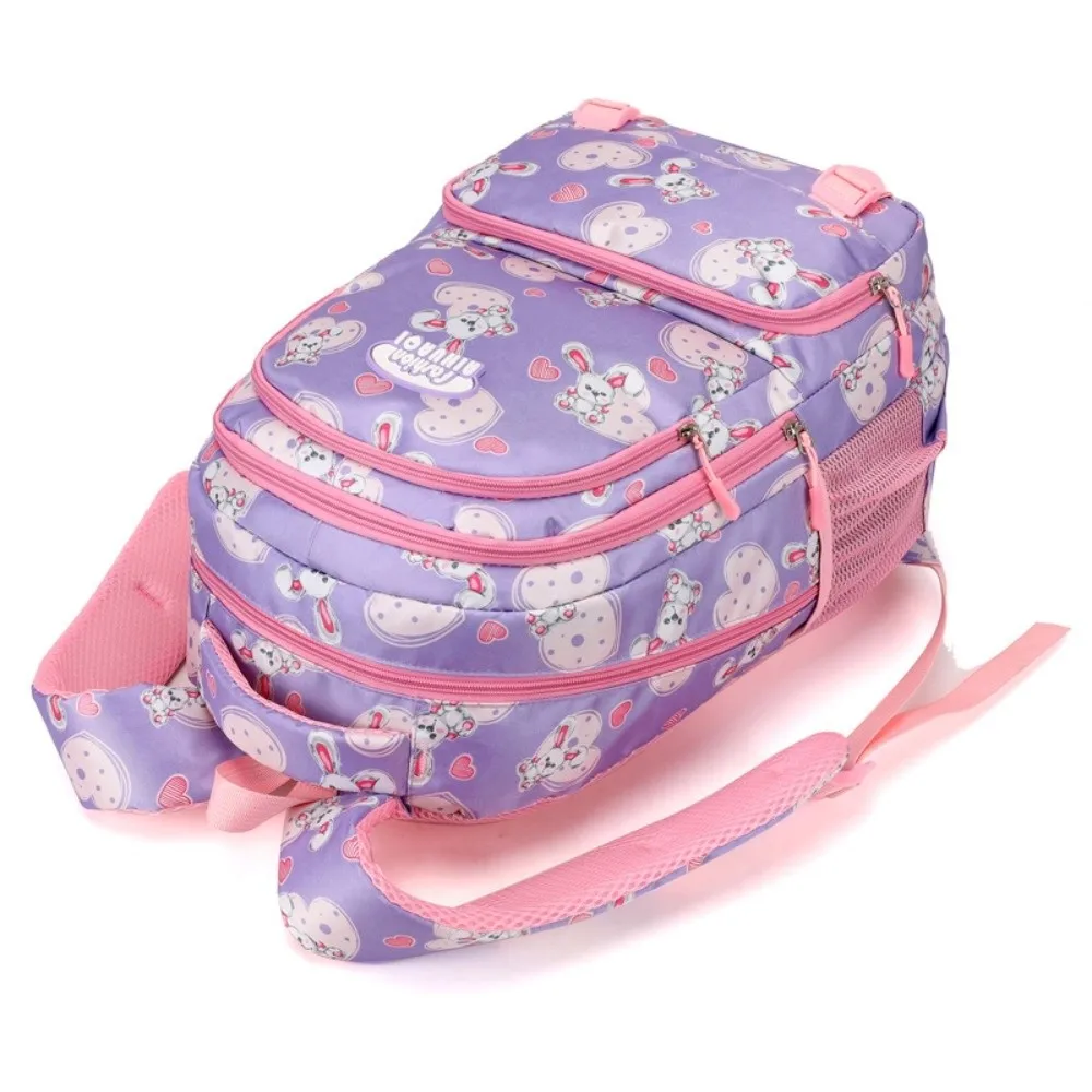 Rabbit Cartoon Shoulders Bag Love Heart Oxford Cloth Student Schoolbag with Pencil Case Wide Strap Large Capacity Backpack Gifts