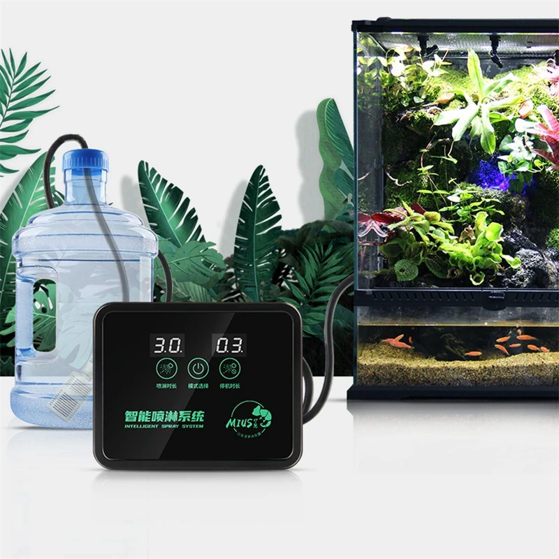 Intelligent Reptile Fogger Terrariums Humidifier Electronic Timer Automatic Mist Rainforest Spray System Kit Sprinkler Control