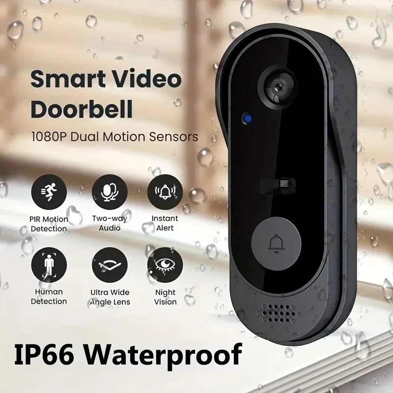 

1080P Smart Home WIFI Doorbell With Camera Waterproof HD IR Night Vision Wireless Doorbell Security Monitor Alarm Video Intercom