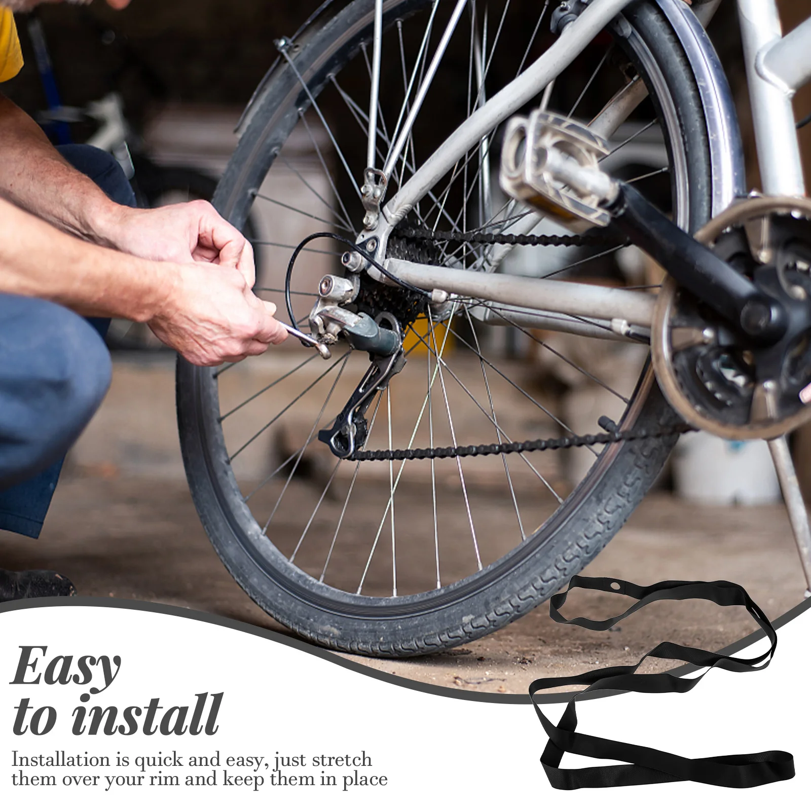 

2pcs Bicycle Inner Tire Liner Pvc Rim Tape Bike Anti-Scratch Tire Protection Lightweight Cycling Accessories Tube Protector Easy