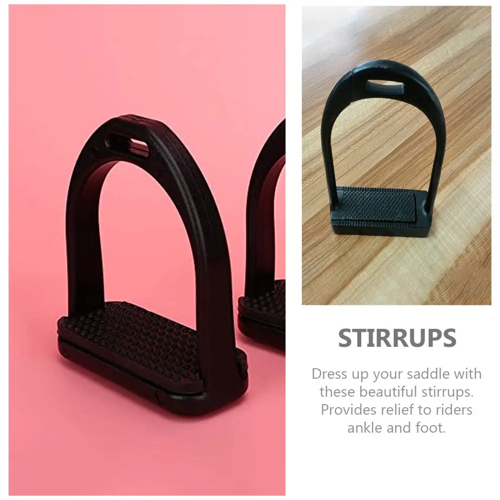2Pcs Wear-Resistant Plastic Stirrups Anti-Skid Riding Stirrup Safety Foot Fixing Design Comfortable Ankle Support Professional