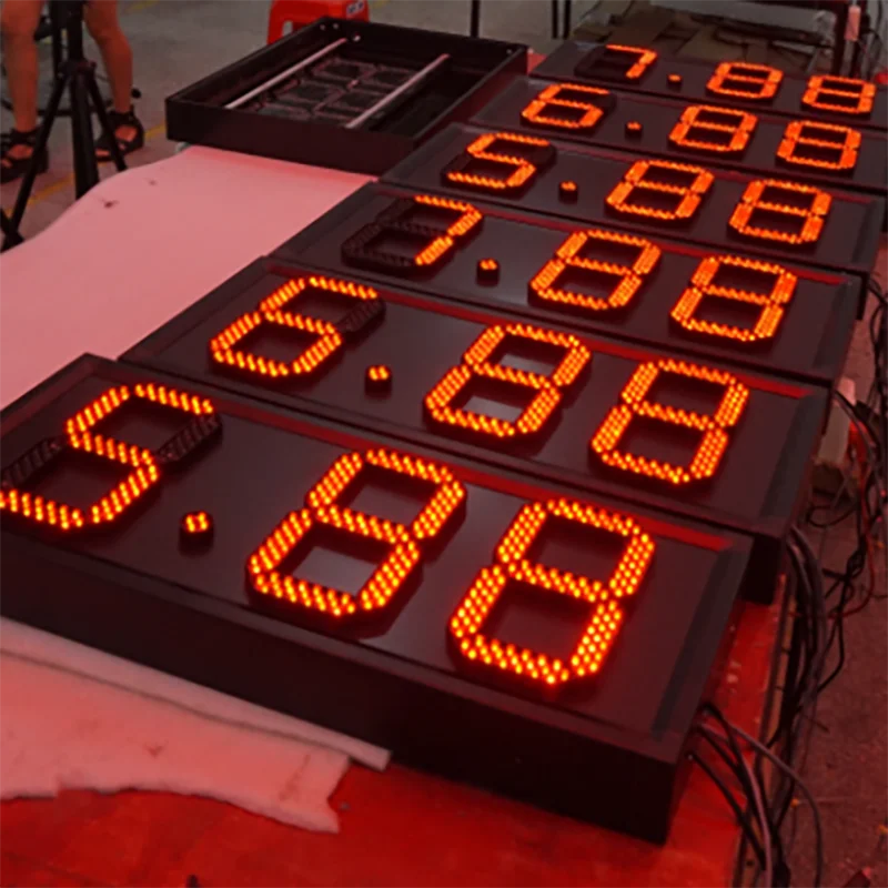 Cheap 7-segment Digital LED Display, Gas Station Standing Column Oil Price Tag, Single Red LED Billboard Price Screen