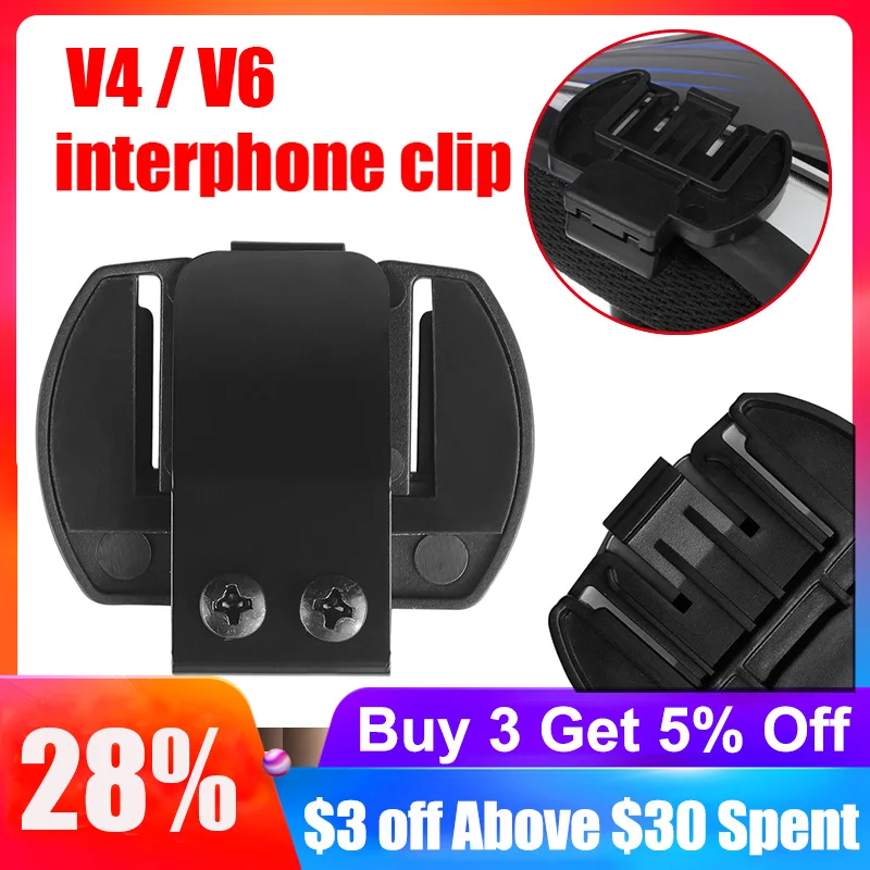 V6 V4 Helmet Intercom Clip Mounting Bracket Accessory for V6 V4 Full Duplex Motorcycle Bluetooth-compatible Intercom Headset