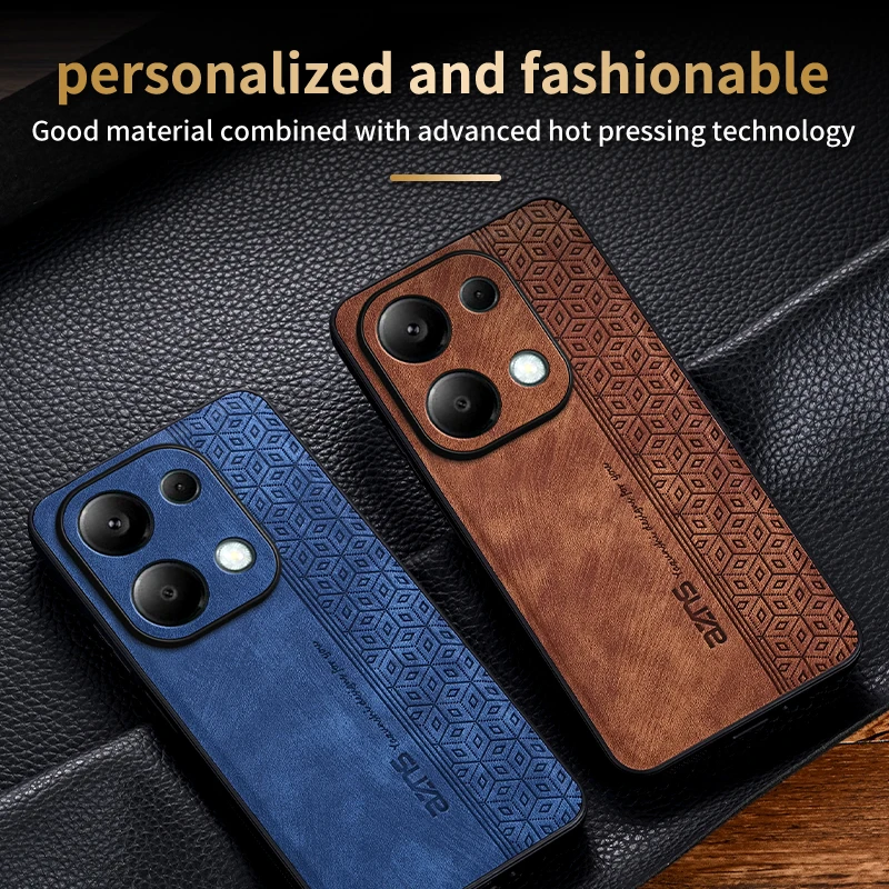 For Xiaomi Redmi Note 13 Pro 4G Чехол для Back Cover Skin Feel Shockproof Leather Phone Case For Redmi Note 13 Pro 4G Coque Capa