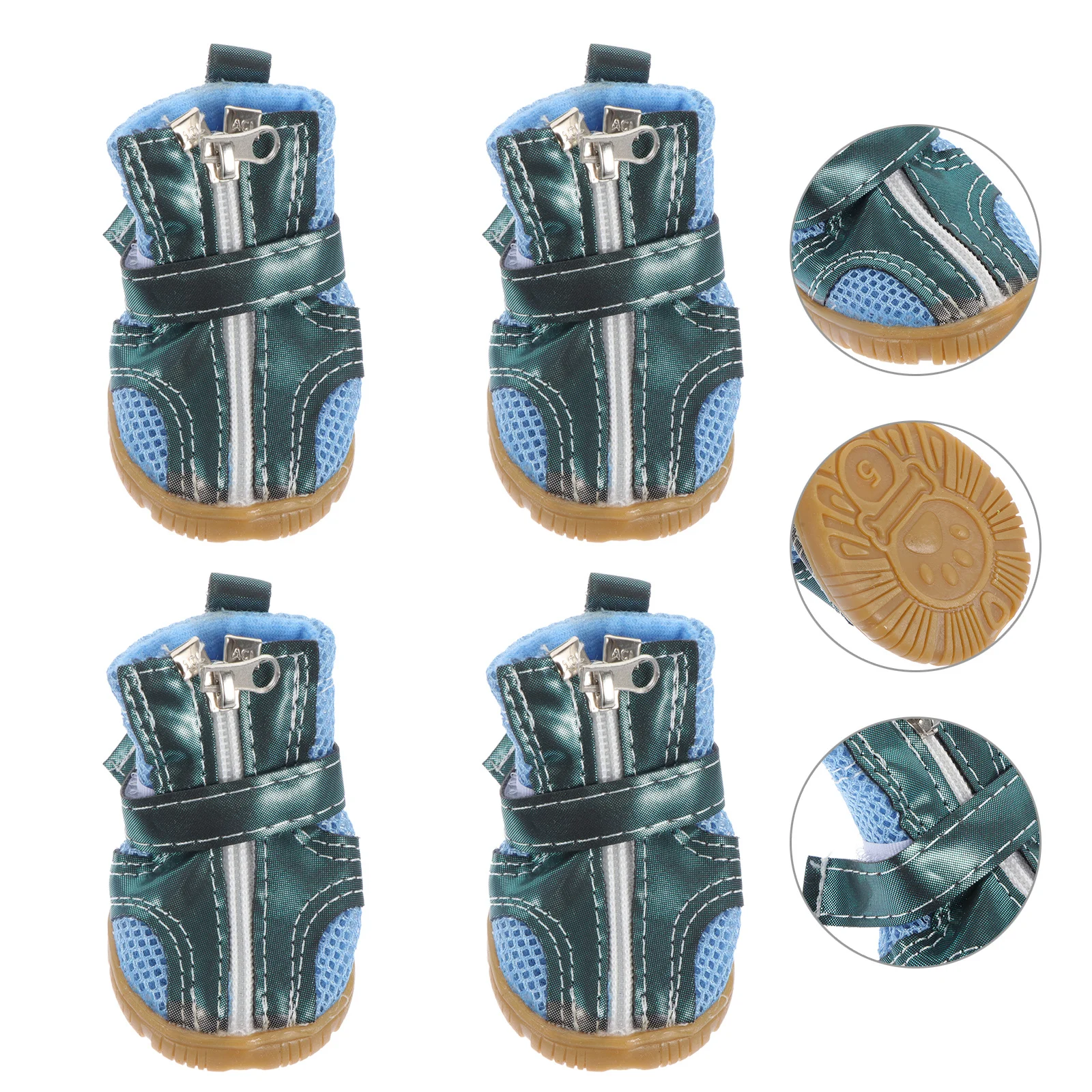 

4 Pcs Non Slip Shoes Anti-slip Beef Tendon Sole Dog Boots for Dogs Summer Pet Paw Feet Protector Walking Blue Small