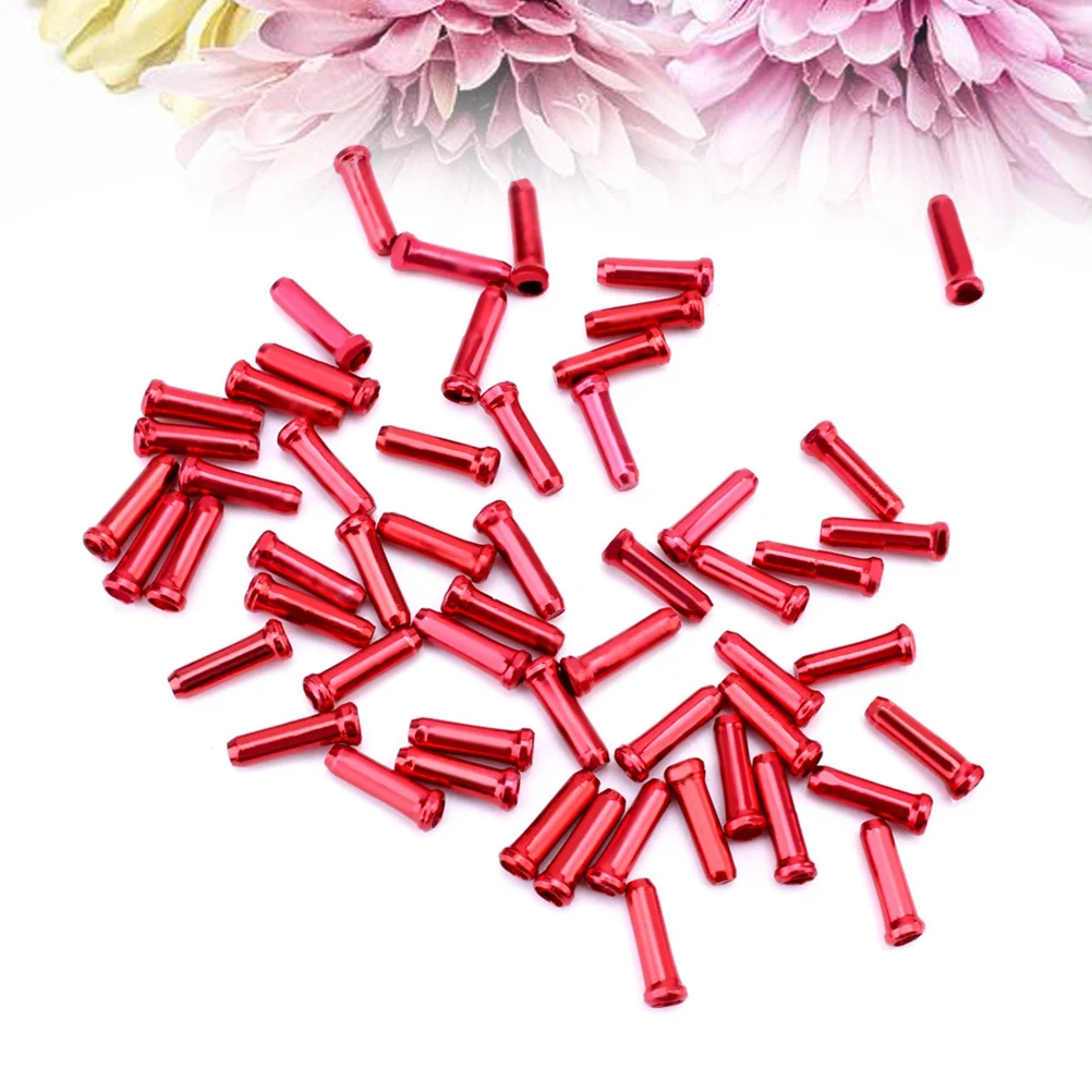 

50Pcs Bike Brake Cable End Caps Aluminum Alloy Anodized Durable Inner Wire Line Core Cycling Cap Protective Tips Anti-Water