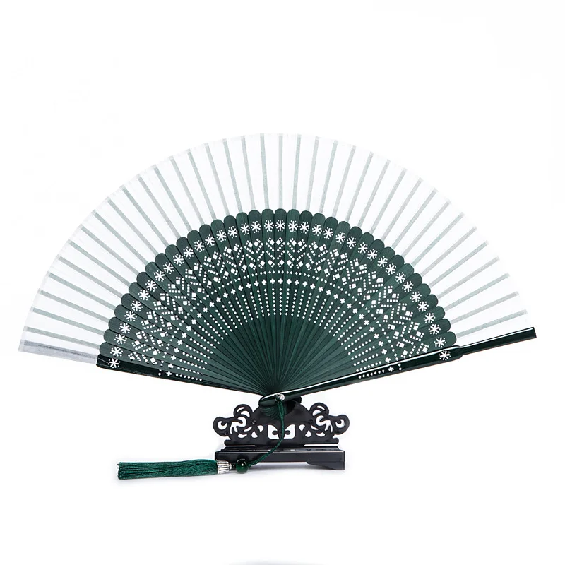 High Quality Hot Folding Fan Black Japeneses Ladies Silk Hand Fans High Quality Bamboo Crafts Wedding Dance Home Decor Ornament