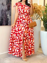 Women's Casual Print Dress with Round Neck, Button Detail, A-Line Skirt, Woven Polyester Fabric - Spring/Summer/Fall Collection