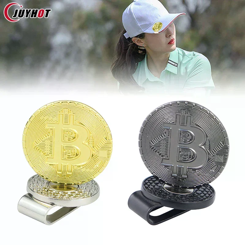 1Pc Golf Accessories Mark Hat Clip Ball Marker Set Magnetic Hat Clip Mark Bitcoin Shaped  Mark Magnetic Hat Clip Marker
