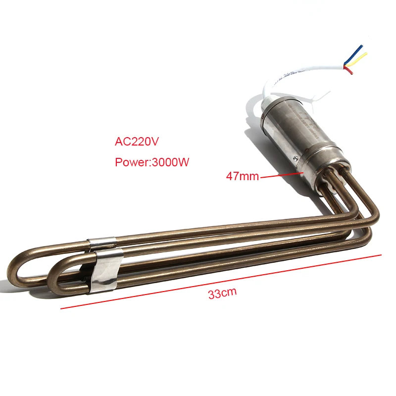 AC220V Electric Heating Element Pipe 33/40CM Length 1500W/2000W/3000W for 47mm Installation Caliber Solar Water Heaters