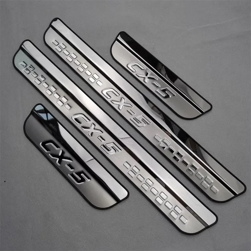 car assecories For Mazda Cx-5 2017-2018 2019 2020 2021 2022 2023 Door Sill Pedal Scuff Plate Guard Protector Car Sticker