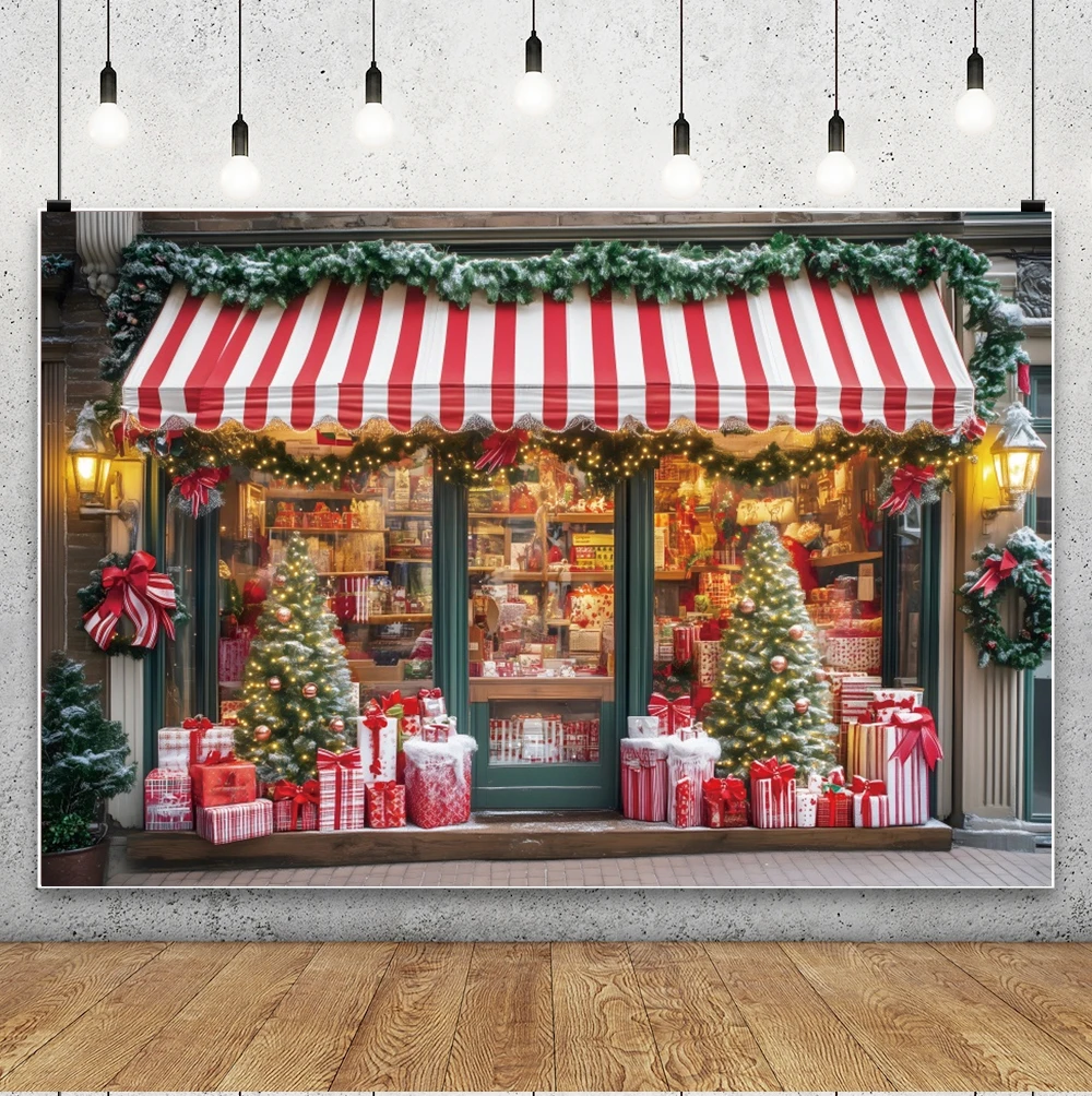 Yeele Christmas Candy Shop photography Background Striped Awning Decoration Christmas Party Family Kids portrait Backgdrop10x8ft
