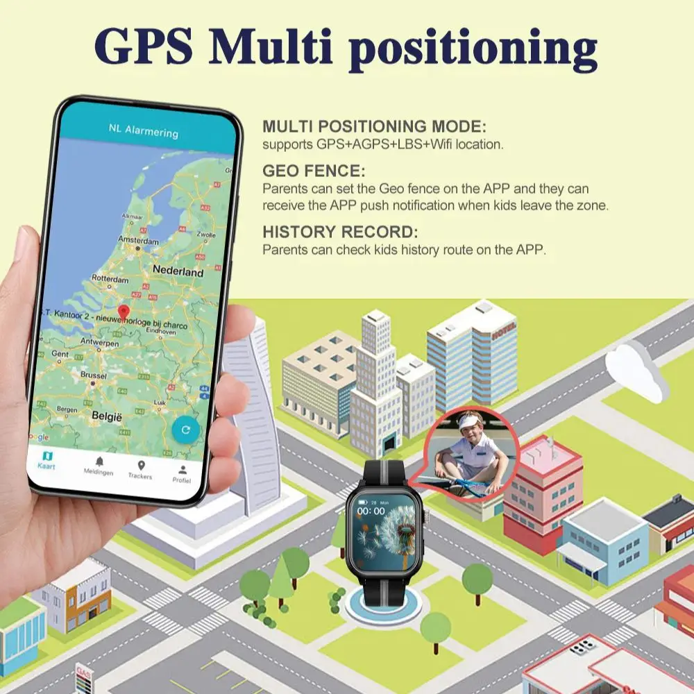 ساعة ذكية Wonlex KT39 4G للأطفال بنظام تحديد المواقع مع كاميرا دوران ونظام تحديد المواقع في الوقت الحقيقي جهاز تعقب الموقع 1 + 16 جيجابايت مكالمة فيديو للأطفال ساعة ذكية #3