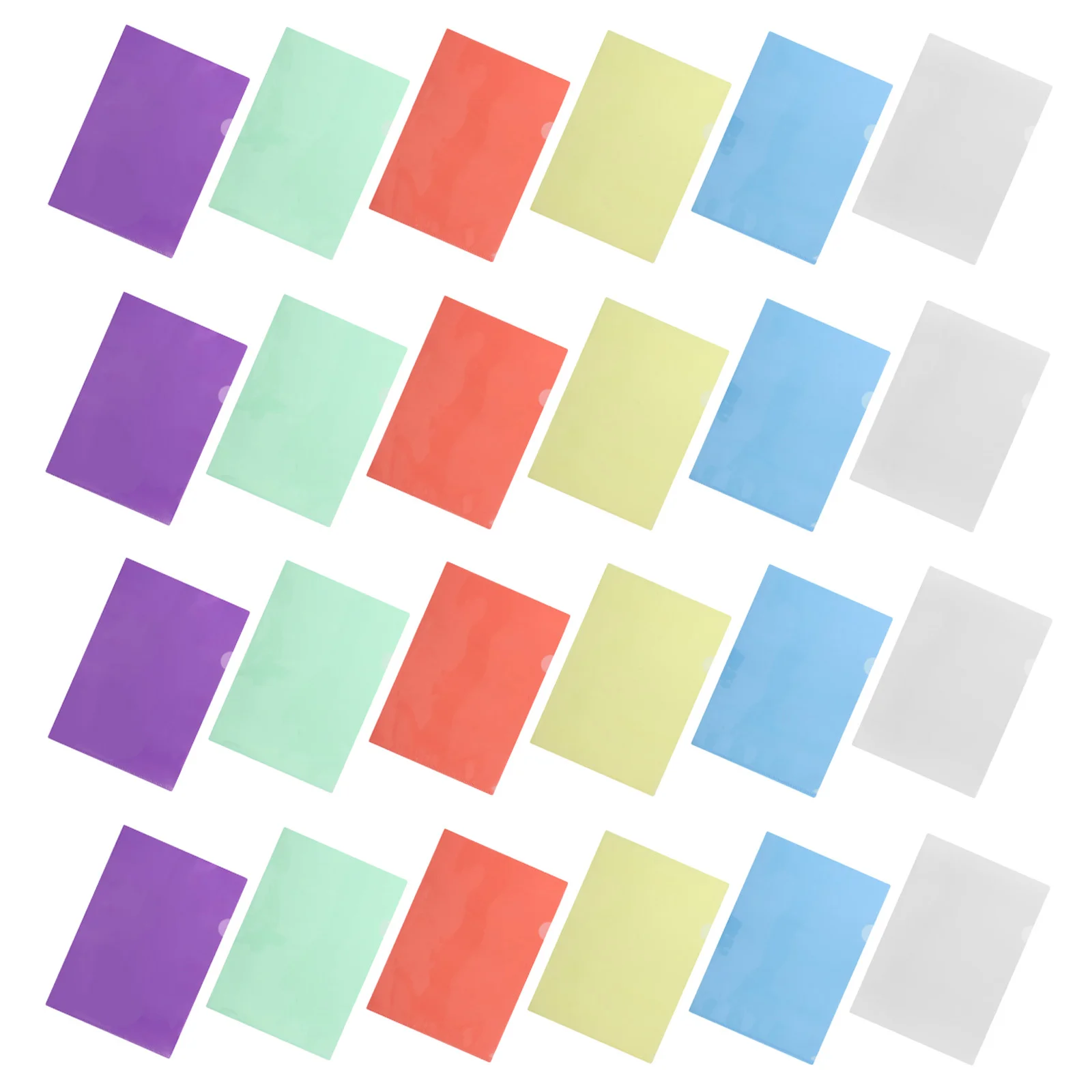 

24pcs Waterproof Folder For Documents L Shaped Plastic File Folder 12.18 X 7.86 Inch Clear Sheet Cover School Office Organizer