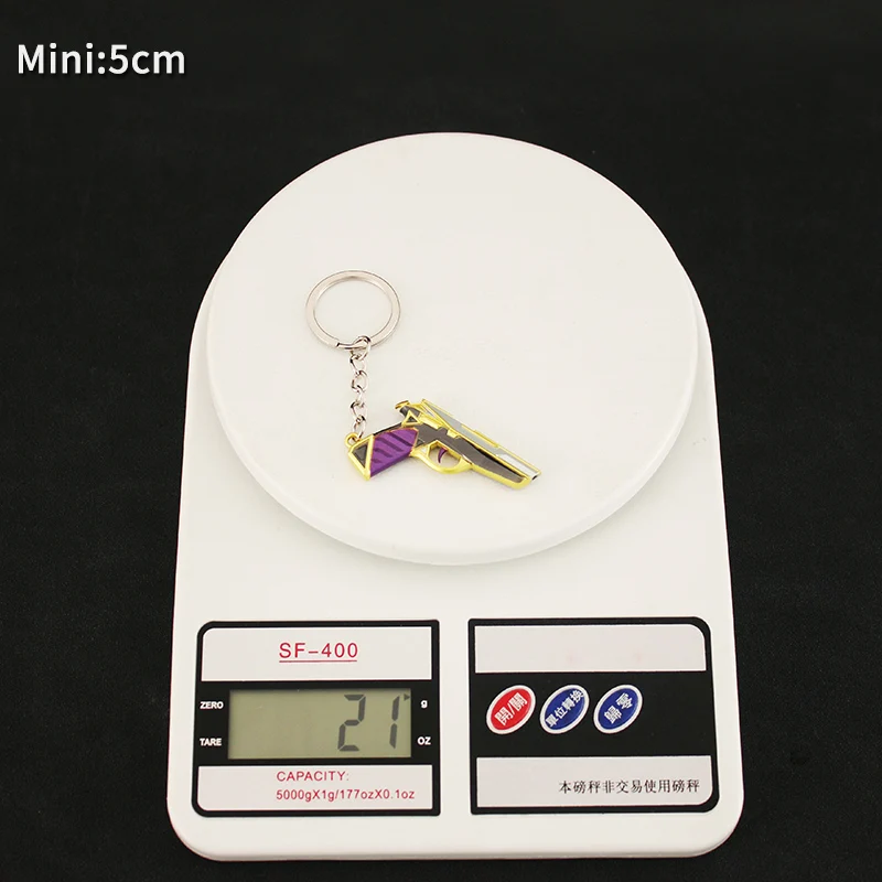 Valorant Melee Reaver Keychain Spectrum Skin 9cm Pistol Model Alloy Weapon Game Peripherals Samurai Sword Gift Toys for Boys