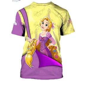 Disney Männer und Frauen Cartoons 3D-T-Shirt, Rapunzel Tangled, Purple Muster, Mode, Freizeit, Kinder 12 Hauptverkäufe Rapunzel Bluse - №12