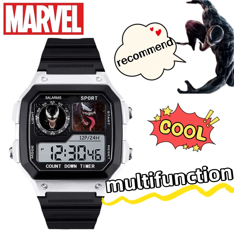 

Venom cool creative personality student peripheral sports electronic watch with night light chronograph date with alarm clock