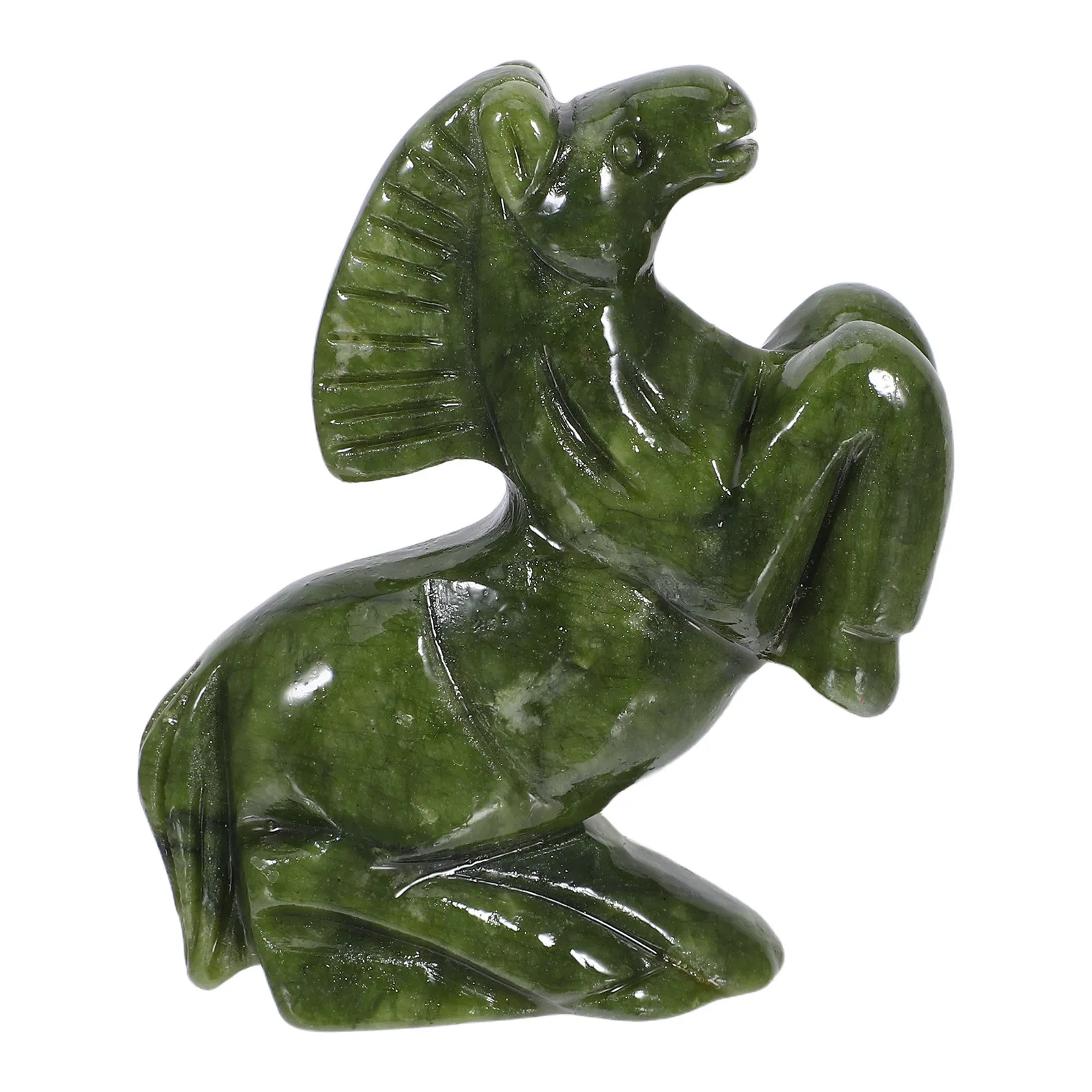 Jade Horse Statue Carved Southern Jade for Home Office Feng Shui 2026 Wealth Success Decor Sculpture