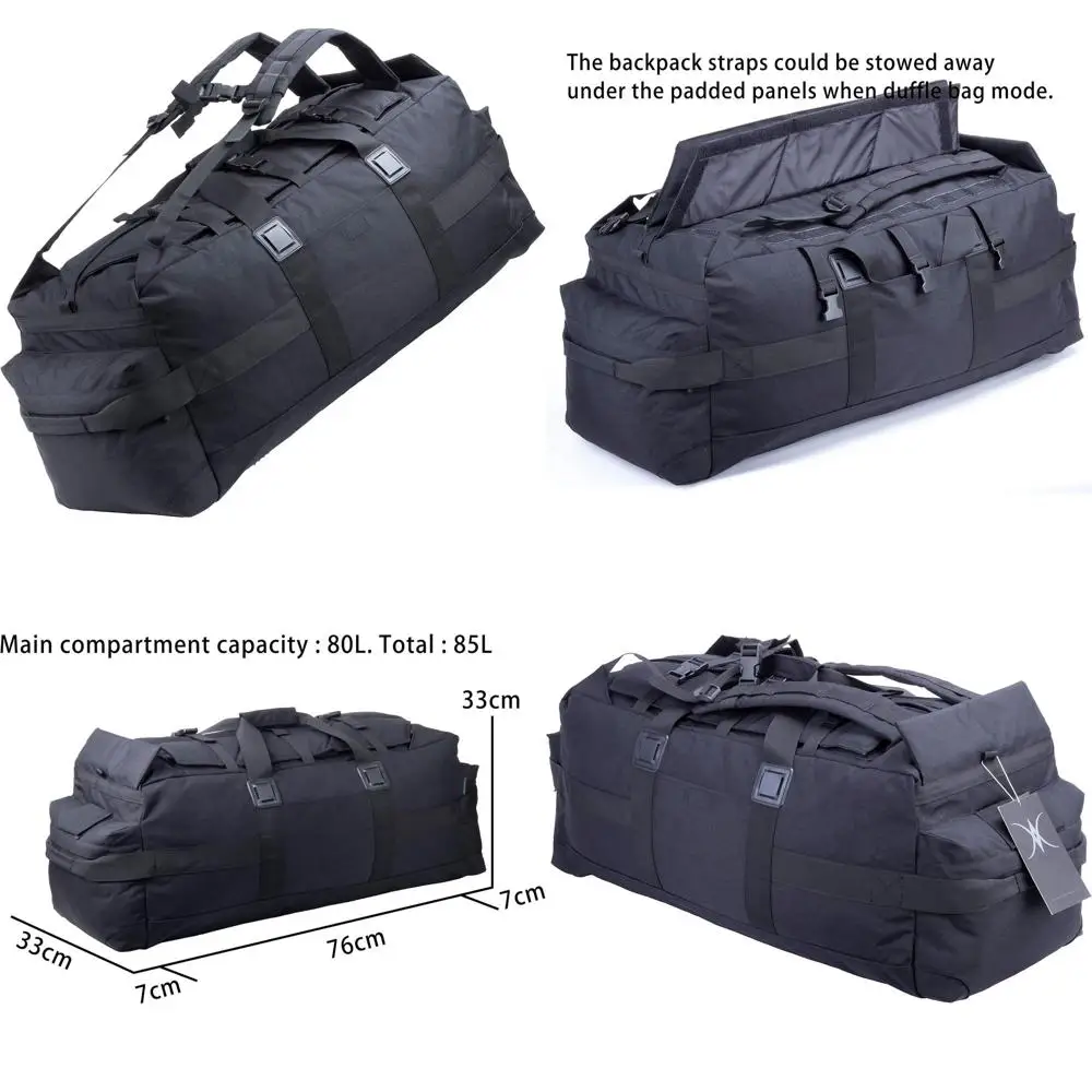 

85L Tactical Military Backpack for Field Gear and Equipment, Ideal for Army Deployments
