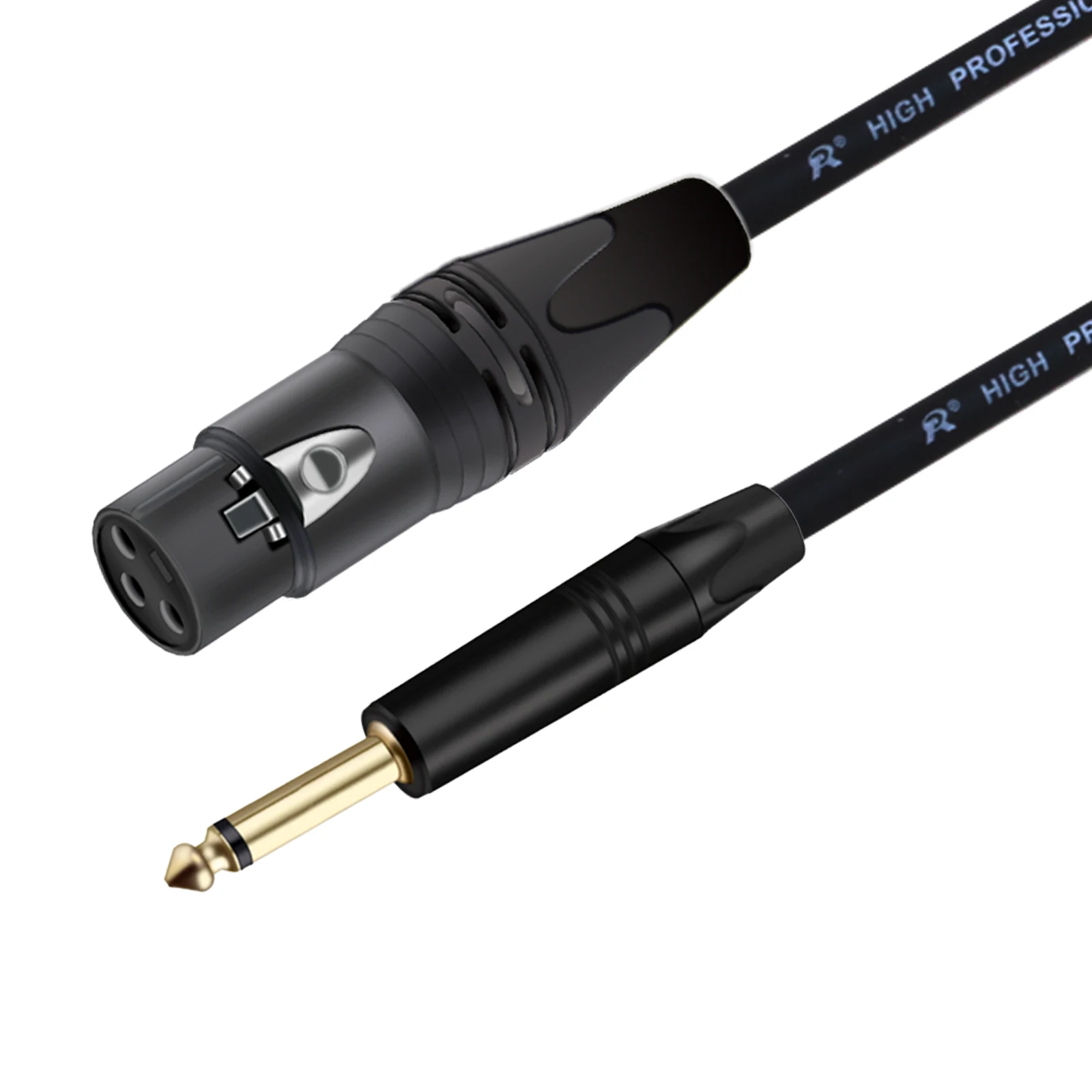 Gold Plated TS 1/4 Inch Male 6.35/6.5mm to XLR 3-Pin Microphone Mono 6.35mm to XLR Canon Patch Cord for AMP Amplifier Pro Audio