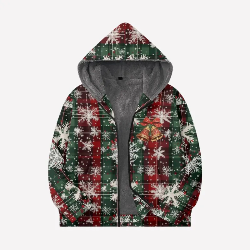 Men's Fleece Long Sleeve Zipper Hoodie Christmas Snowman For Women/Men Parkas Jacket Outerwear Streetwear