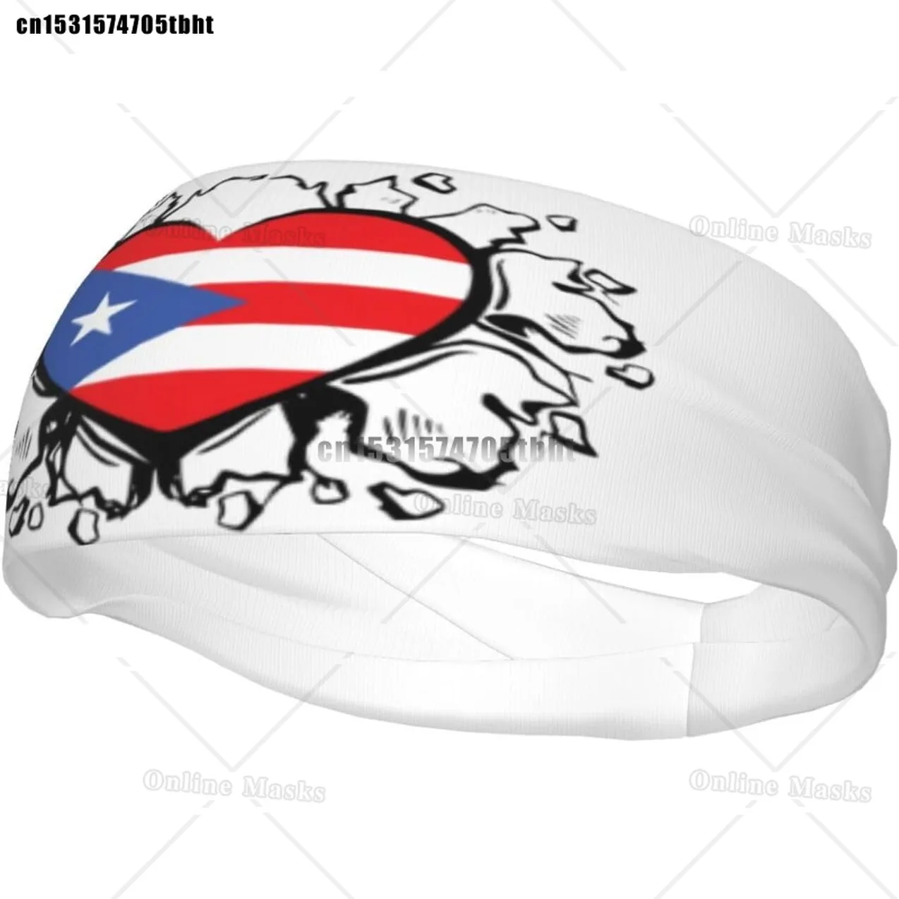 

Puerto Rico Flag Headbands Non Slip Sweatband Fashion Summer Hair Bands for Tennis Basketball Running Gym Working Out