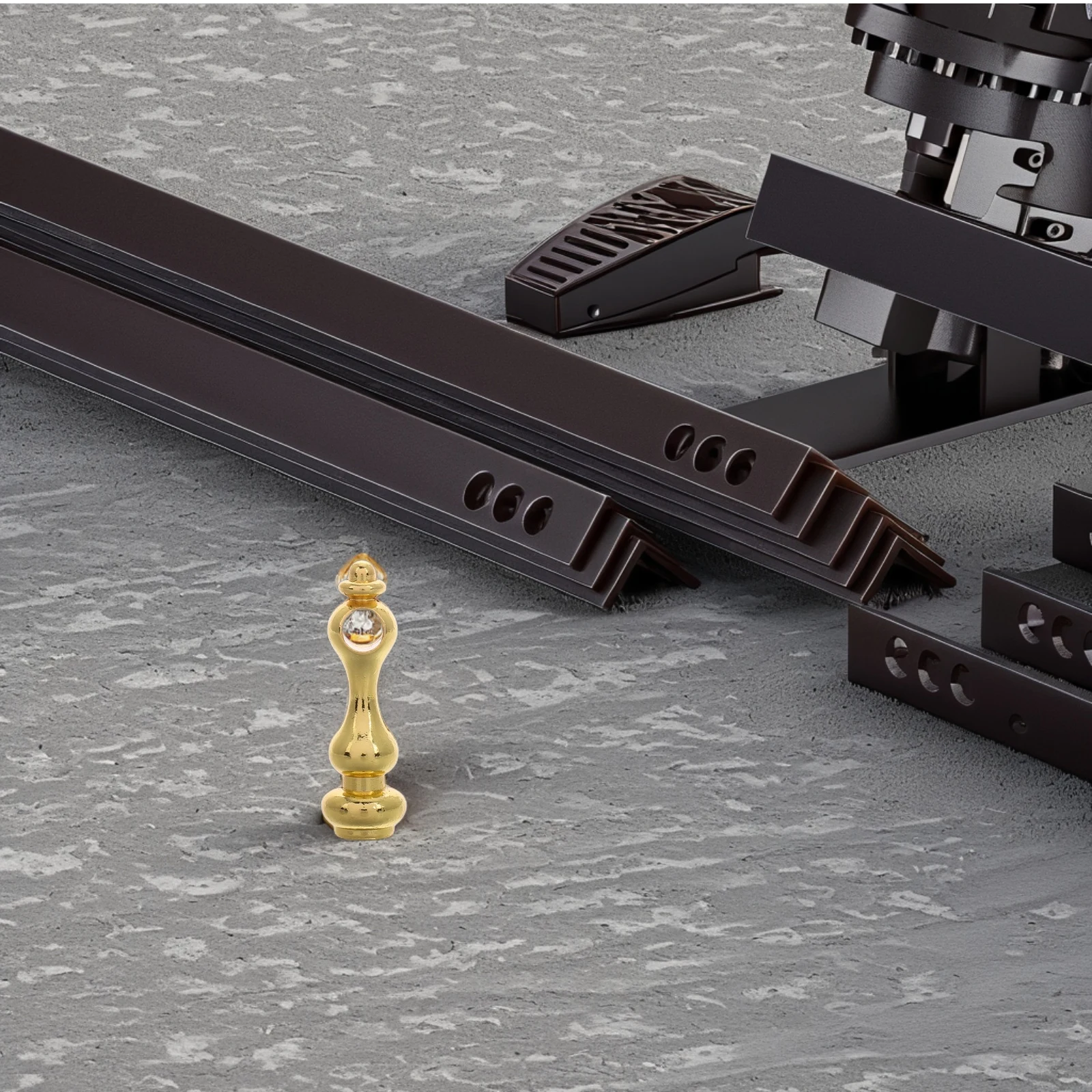 Conectores de eixos de ferro elegantes, 4 unidades, para móveis, trilhos de vidro, postes de armário, galeria interna, tampa final de trilho, hardware de destaque