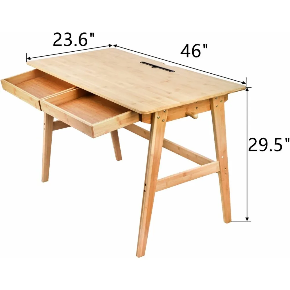 Computer Desk with 2 Drawers, 46