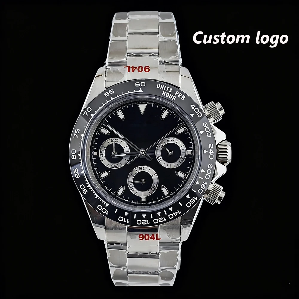 

Часы VK63, мужские часы с хронографом, кварцевый механизм, 39 мм, мужские часы из нержавеющей стали, индивидуальный логотип, сапфировое стекло, часы с механизмом VK63