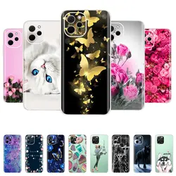 Soft Silicone Case For Huawei Nova Y61 Clear TPU Phone Case For Huawei Nova Y61 EVE-LX9 EVE-LX3 Cute Butterfly Cat Pattern Coque