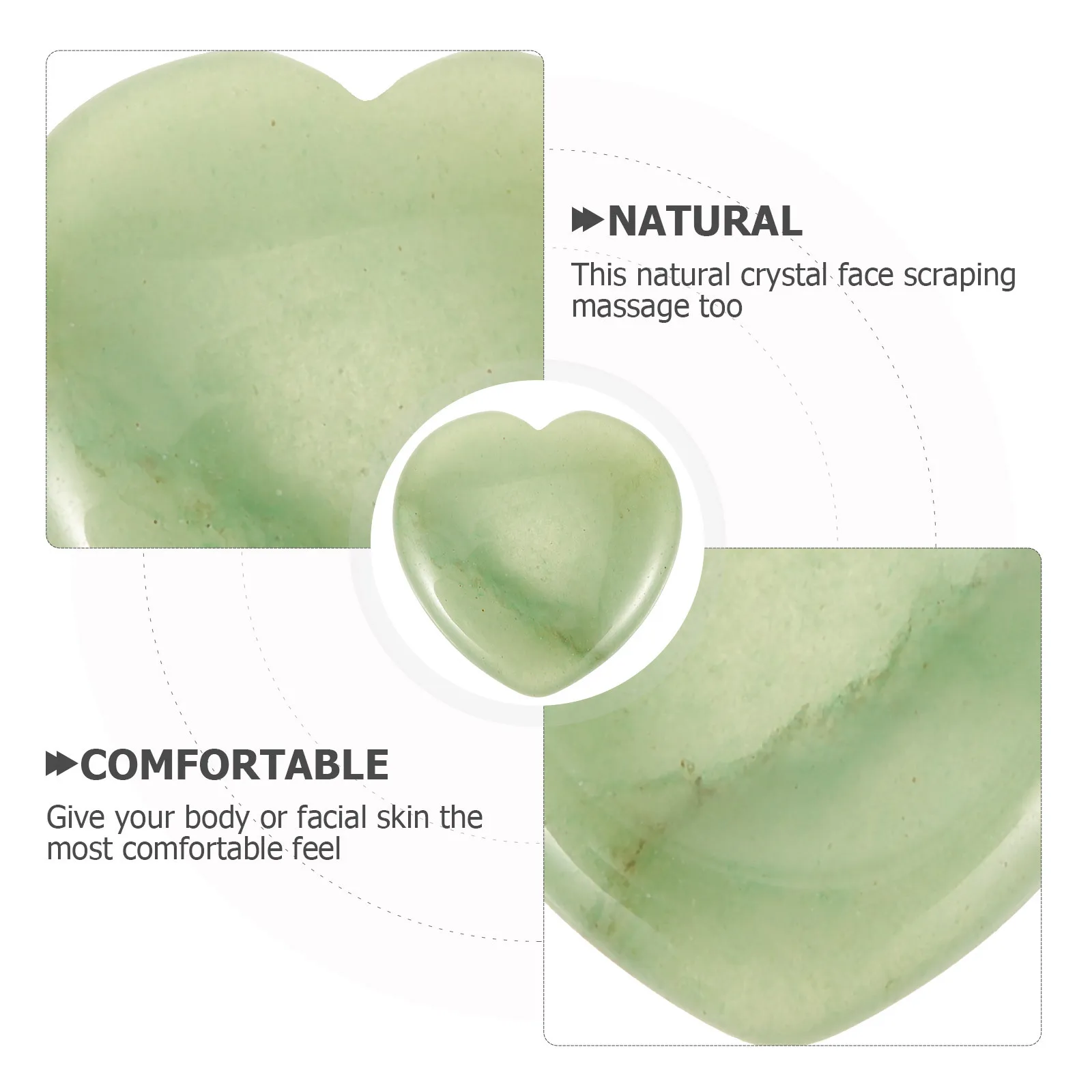 Herramienta de masaje de raspado Guasha Facial de corazón Natural de cristal, masajeador de piedras preciosas para cuello, cara, cuerpo, conjunto de cuidado de la piel