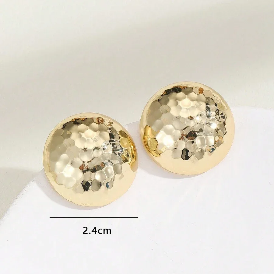 Fashion Half Ball C-shape Earrings Stud For Women Gold Color Geometric Circle Stud Earrings Statement Party Jewelry