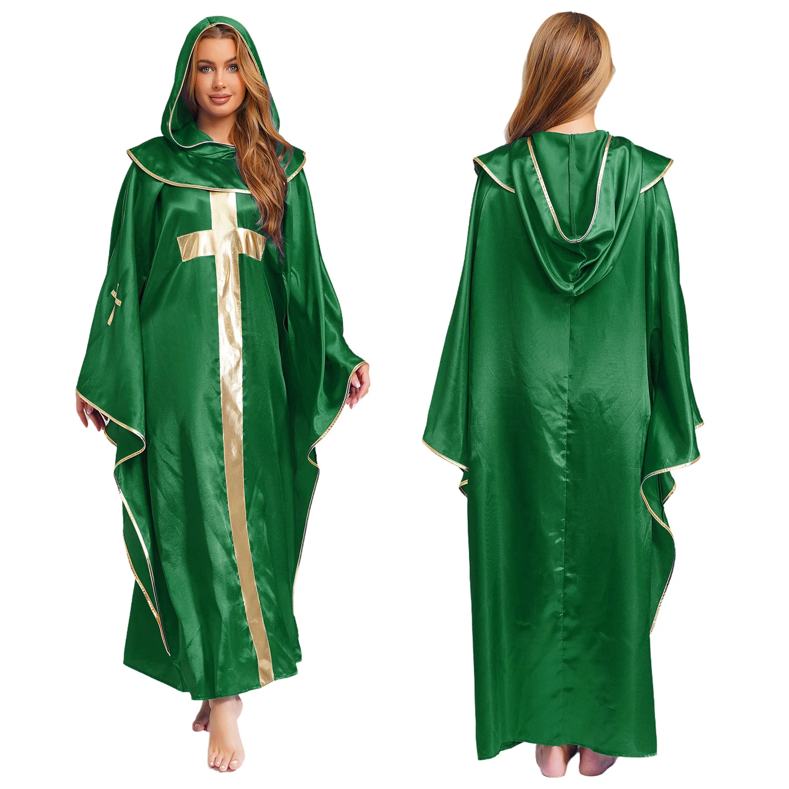

Halloween Cosplay Pastor Costume Robe for Womens Mens Comfortable Stretch Fabric with Ceremonial Metallic for Role-Playing Game