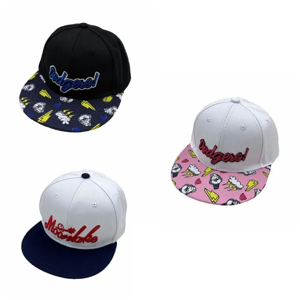 Simple Embroidery Letter Baseball Cap Korean Style Cartoon Sunscreen Sun Hat Adjustable Solid Color Peaked Cap Girl