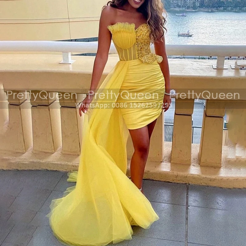 Customized Sequins Short Prom Dresses With Waistline Cap Strapless Transparent Sheath Mini Cocktail Dress Party Formal