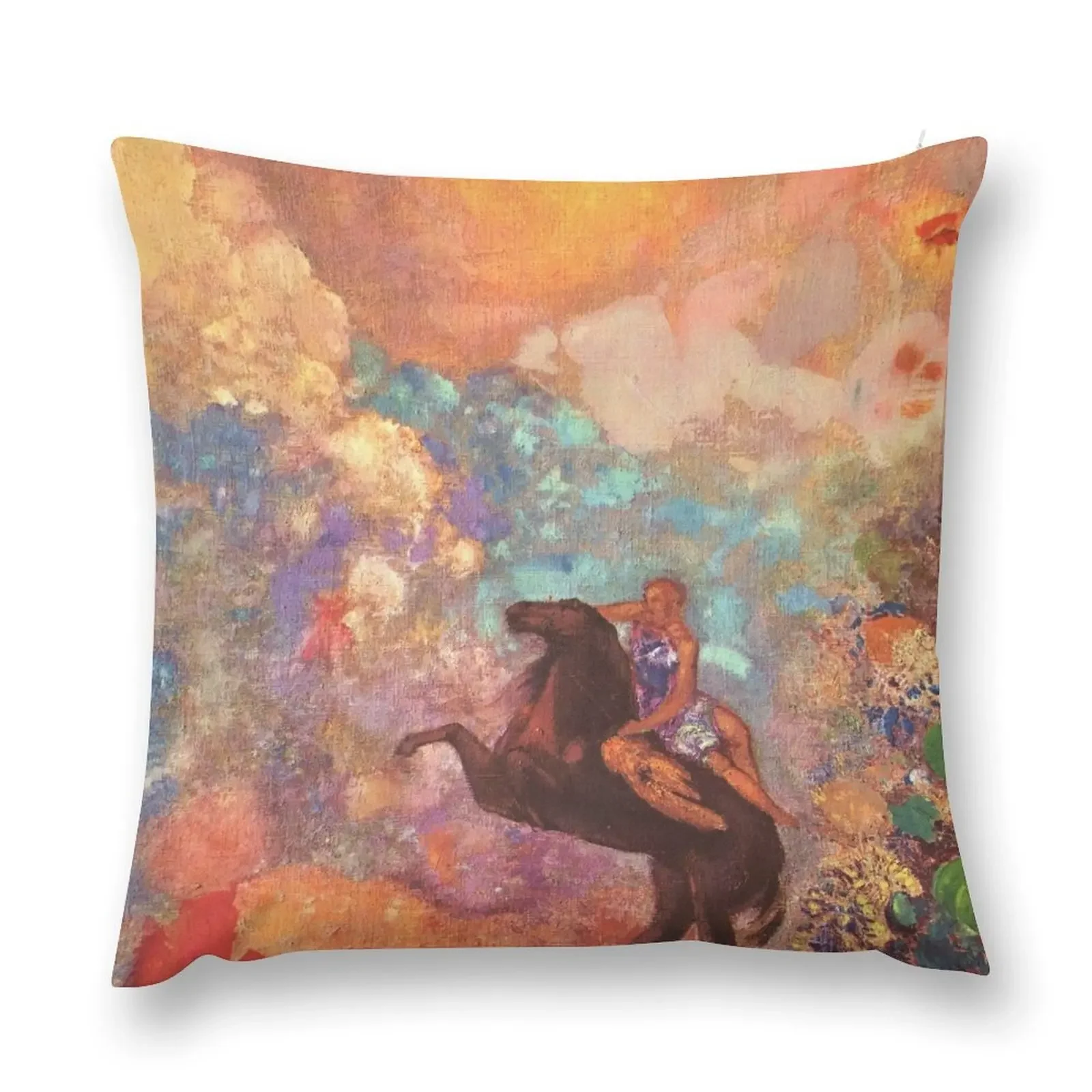 HD The Muse on Pegasus, by Odilon Redon The Muse on Pegasus (1900) High Definition Throw Pillow