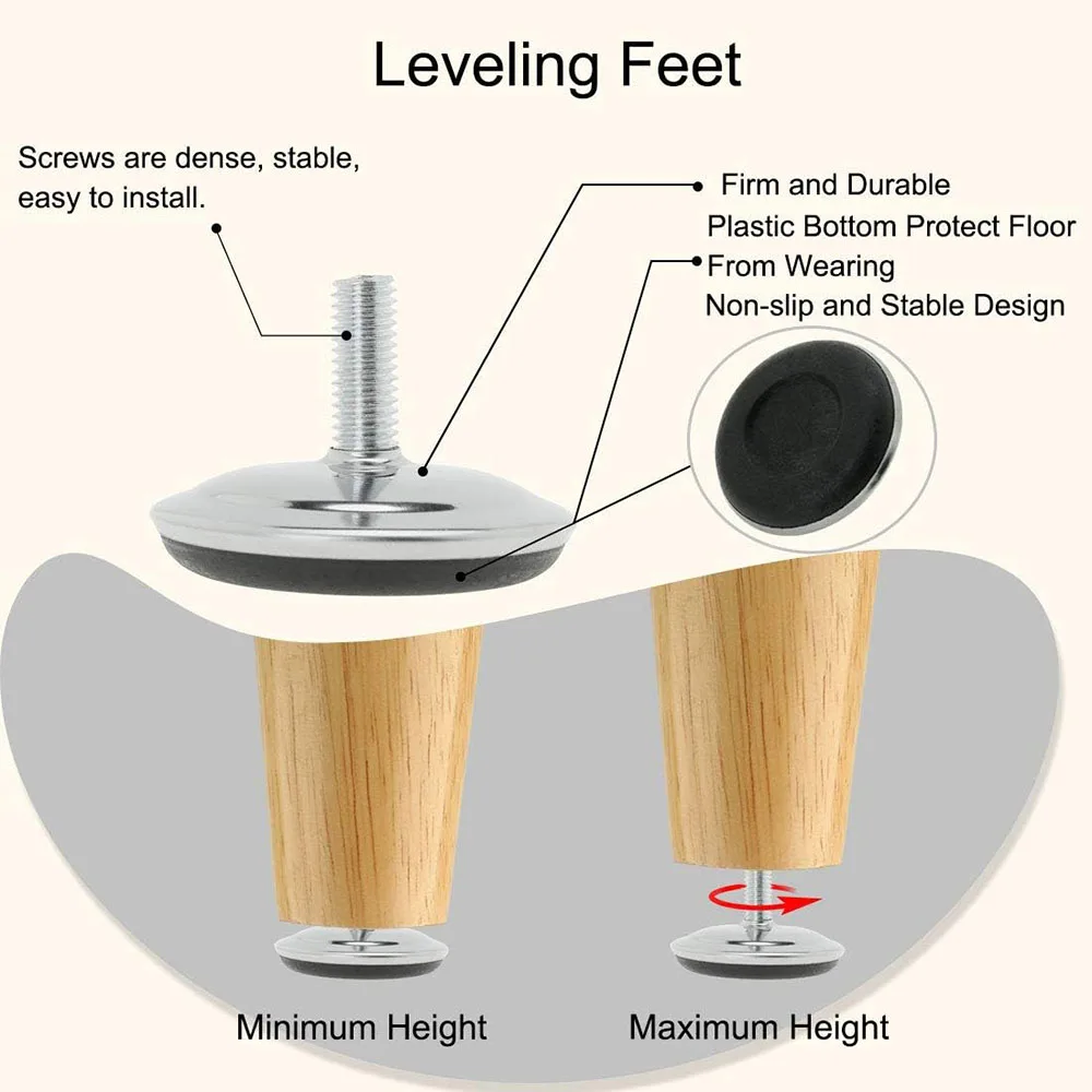 Zwart 50Mm Dia Base M8 X 20Mm Verstelbare Meubilair Been Tafel Leveling Voeten Pad Pack Van 20