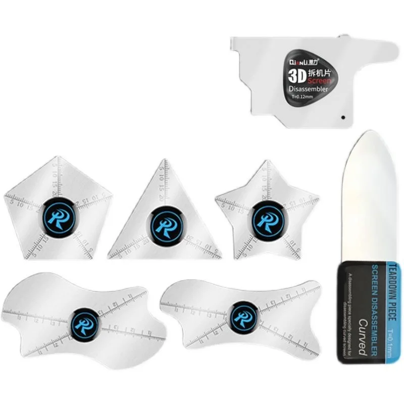 

5/6pcs 0.1mm ultra-thin flexible stainless steel pry bar crowbar removal card suitable for mobile phone repair tools