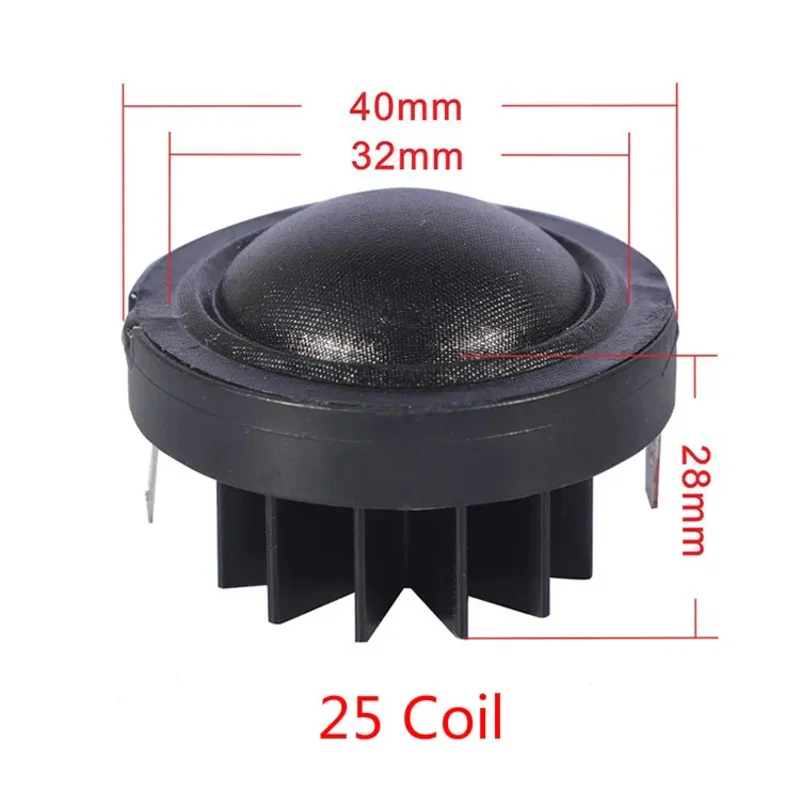 2pc Hifi 1 inch 1.5 inch Tweeter Speaker Unit 4/ 6/ 8ohm 30W 19/25 CoreSilk Film With Heat Sink For Car Audio Diy neodymium New