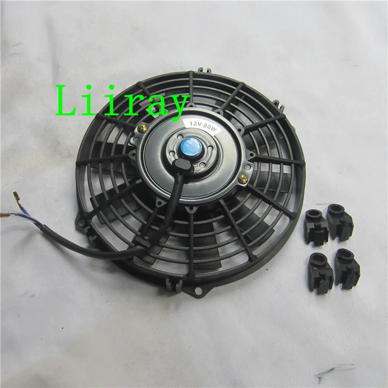 Universal 9 inch 12V 80W SUCTION Car Air Conditioning Electronic Radiator Cooling Fan Blade Electric Cool  fan