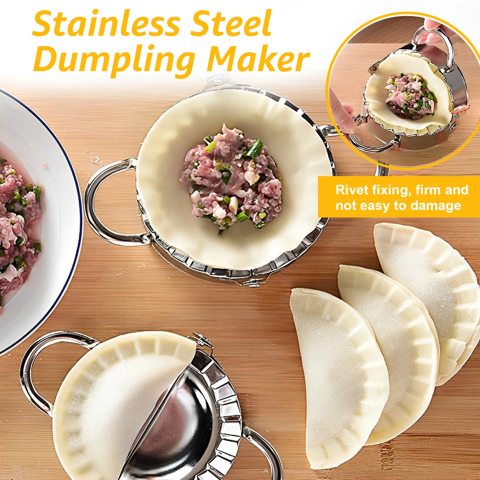 13/5Pcs Dumpling Maker Kit Ravioli Maker Cutter Dumpling Press with Dough Cutter Empanada Maker Press Set for Pasta Dumplings