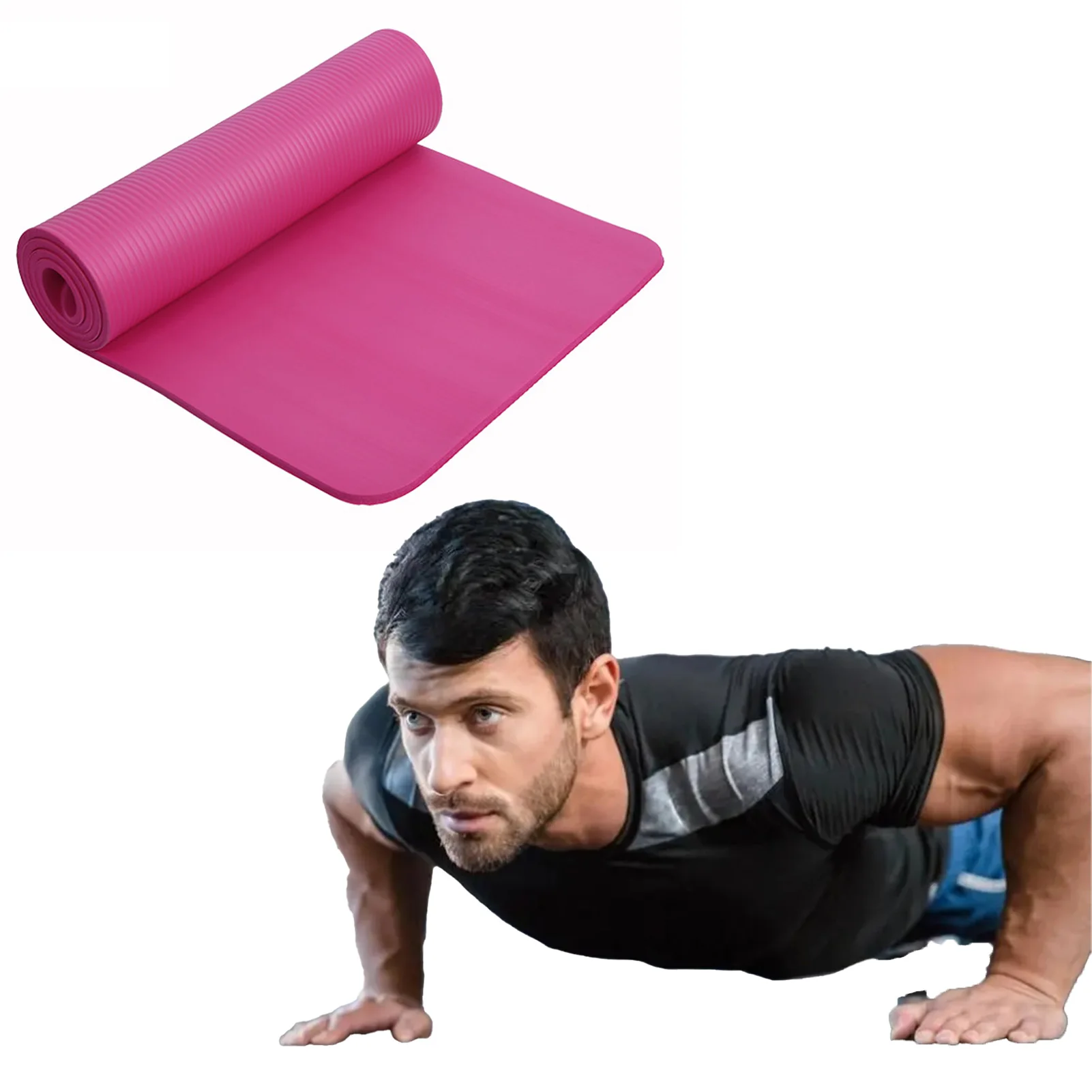 Thickened Sports Non-Slip Mat Shock Absorption Rebound Yoga Mat for Yoga Pilates and Fitness Use B2Cshop